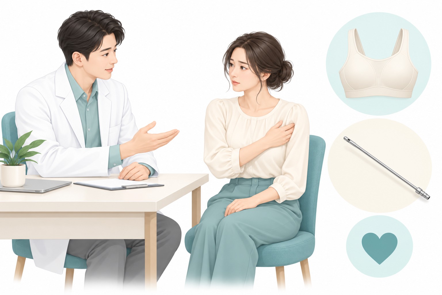 유방 절제술 이후 지방흡입 상담 장면