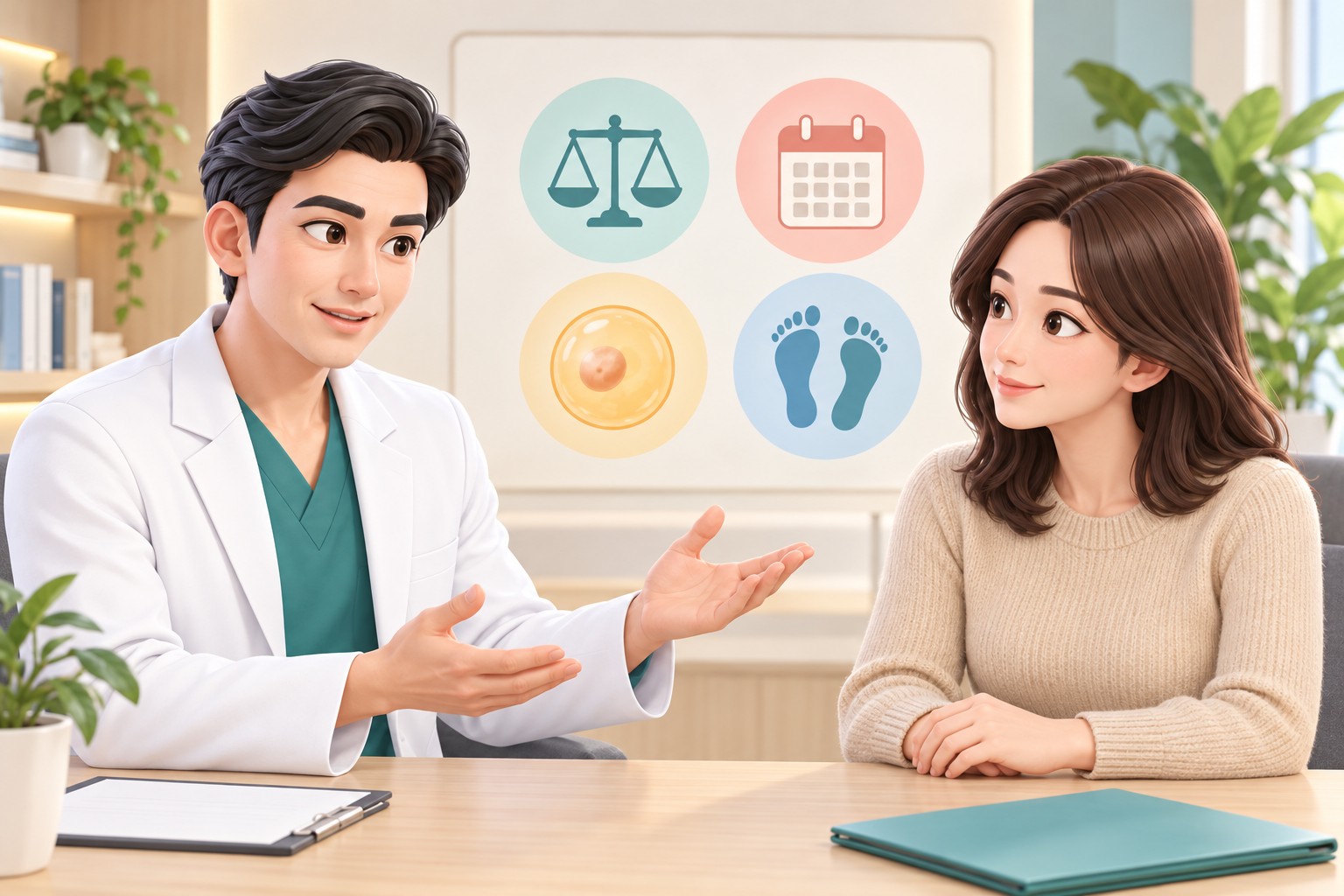 불균형비만을 설명하는 상담 장면