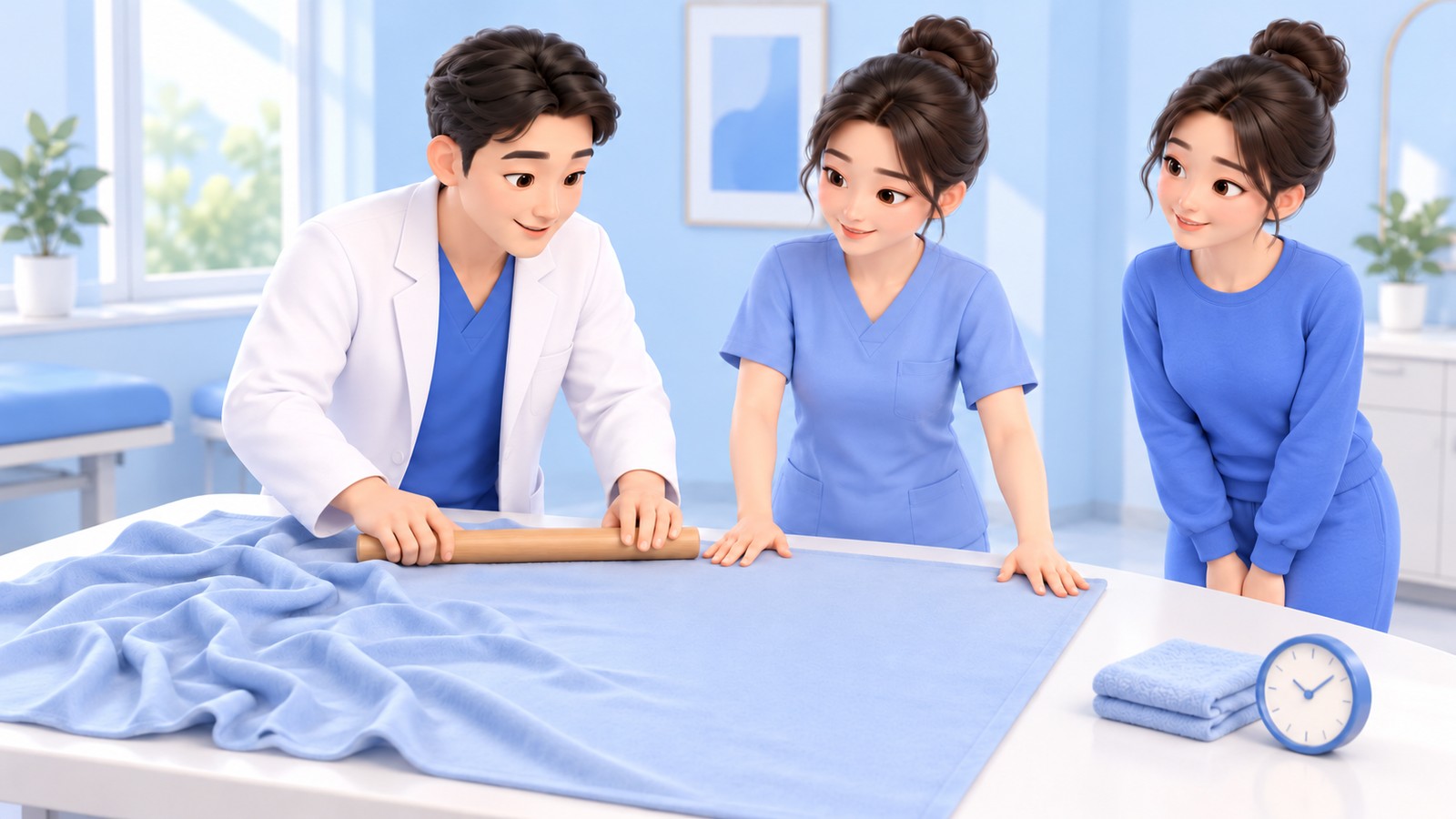 접힌 천을 평평하게 펴는 것에 빗댄 MASST 설명