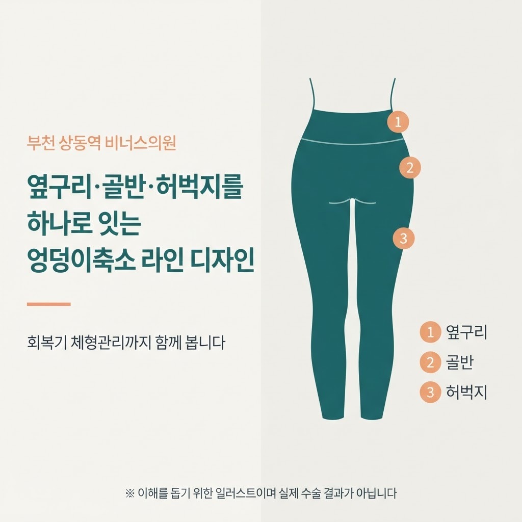 엉덩이축소 지방흡입을 고민하는 여성의 체형 뒷모습 실루엣