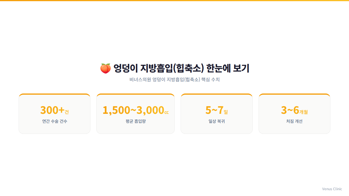 엉덩이축소 지방흡입 핵심 수치 인포그래픽 비너스의원