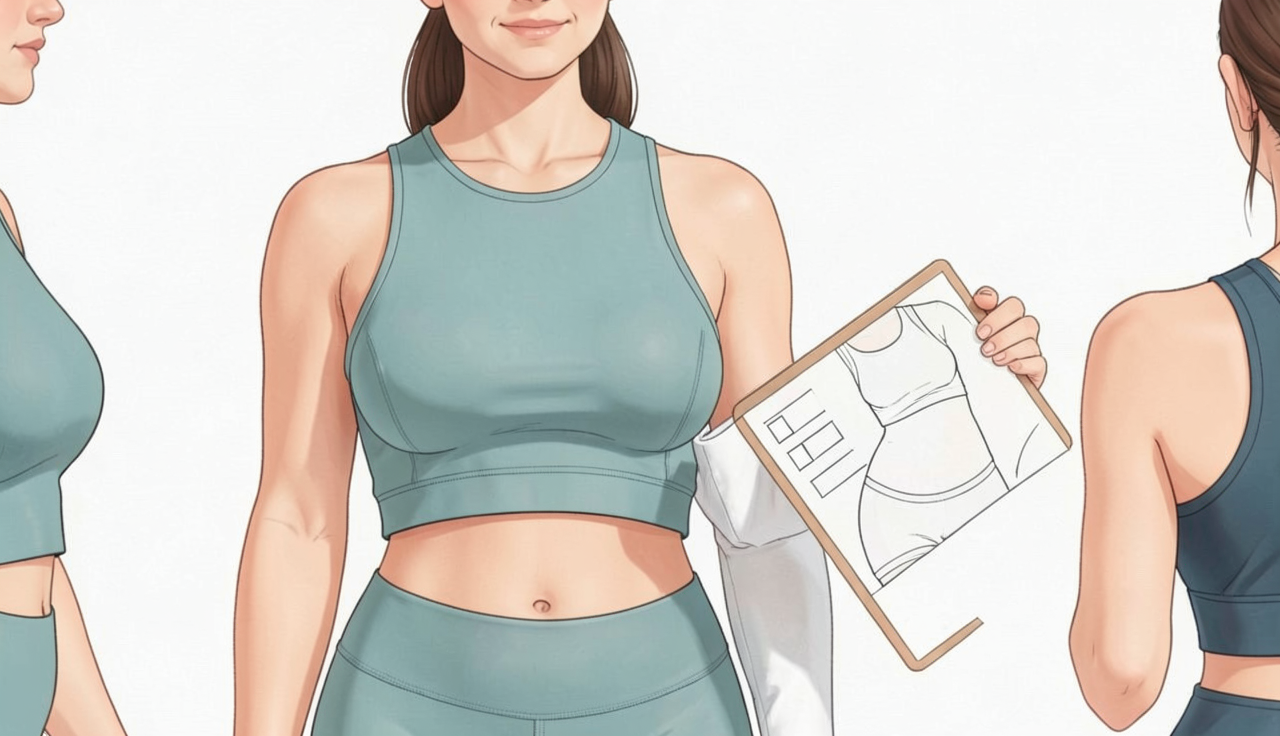 개인별 복부 수술 계획을 상담하는 설명용 일러스트