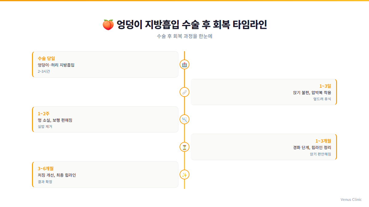 엉덩이 지방흡입 수술 후 회복 타임라인 비너스의원