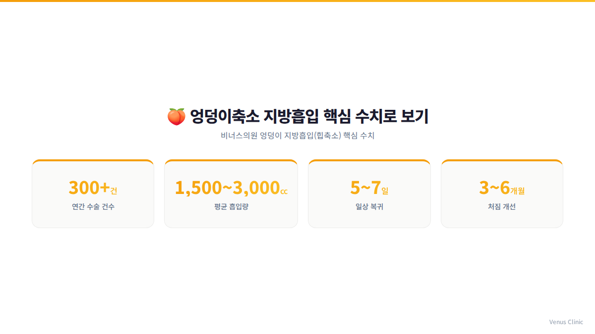 엉덩이축소 지방흡입 핵심 수치 인포그래픽