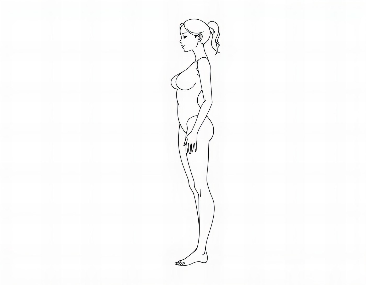 허벅지지방흡입 다리 각선미 인체 라인 일러스트