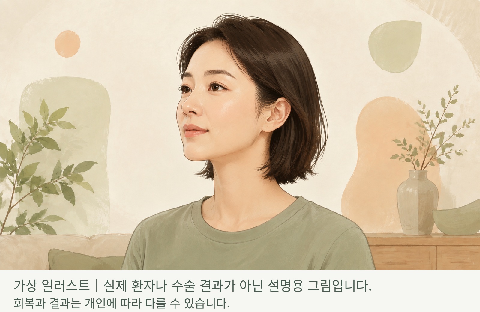 또렷한 턱선을 강조한 여성 얼굴 클로즈업